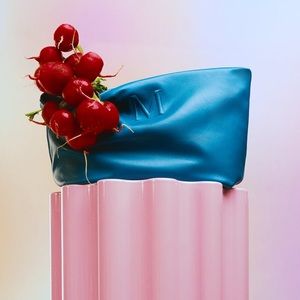 Zara LEATHER CLUTCH WITH LETTER (L)